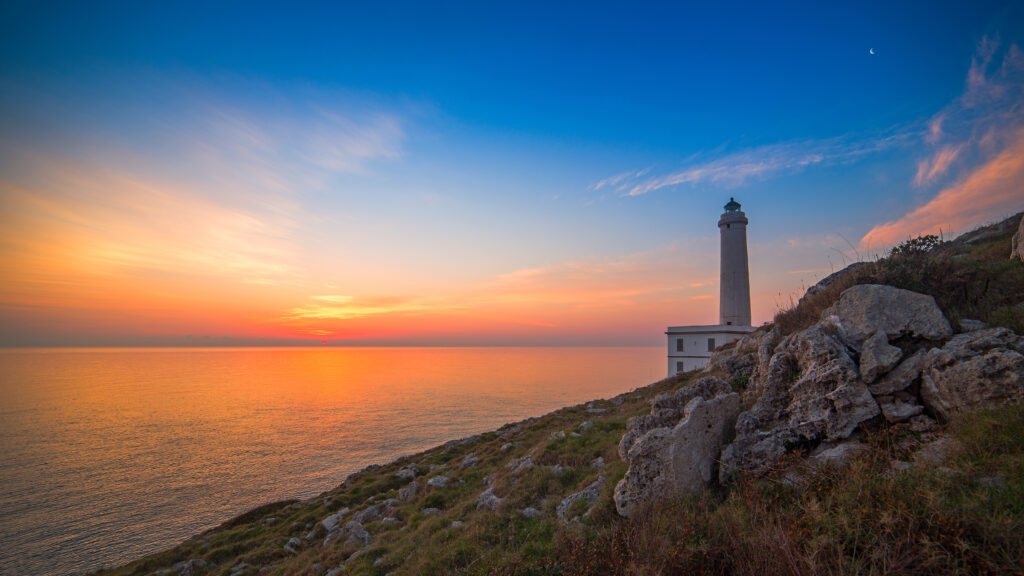 Lighthouse Faro della Palascia in Otranto in South-Italy