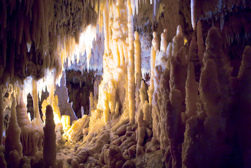 Wonderful white Cave of the Castellana Caves in Apulia