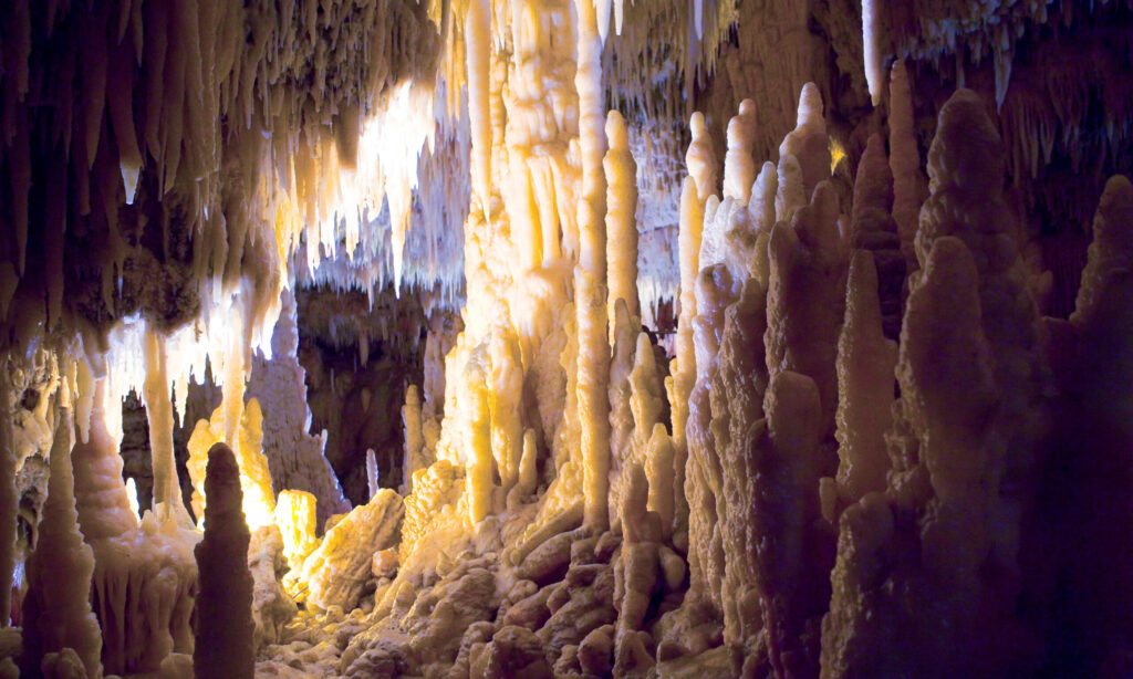 Wonderful white Cave of the Castellana Caves in Apulia