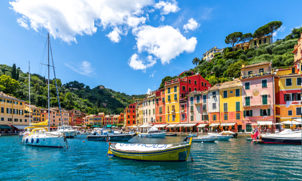 The famous colorful village Portofino on the Ligurian Riviera