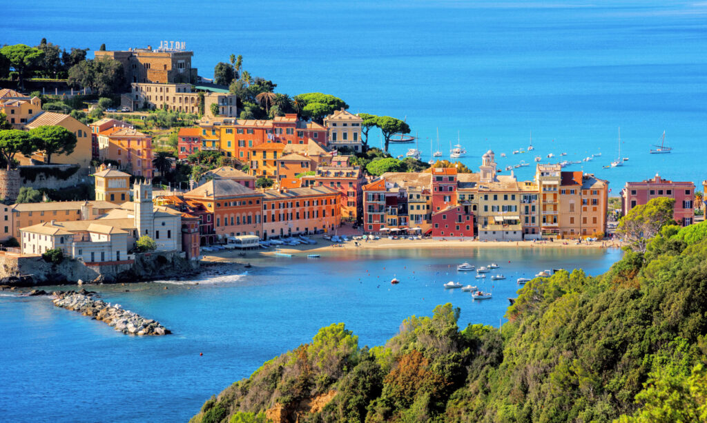 Colourful houses of beautiful Sestri Levante in Liguria