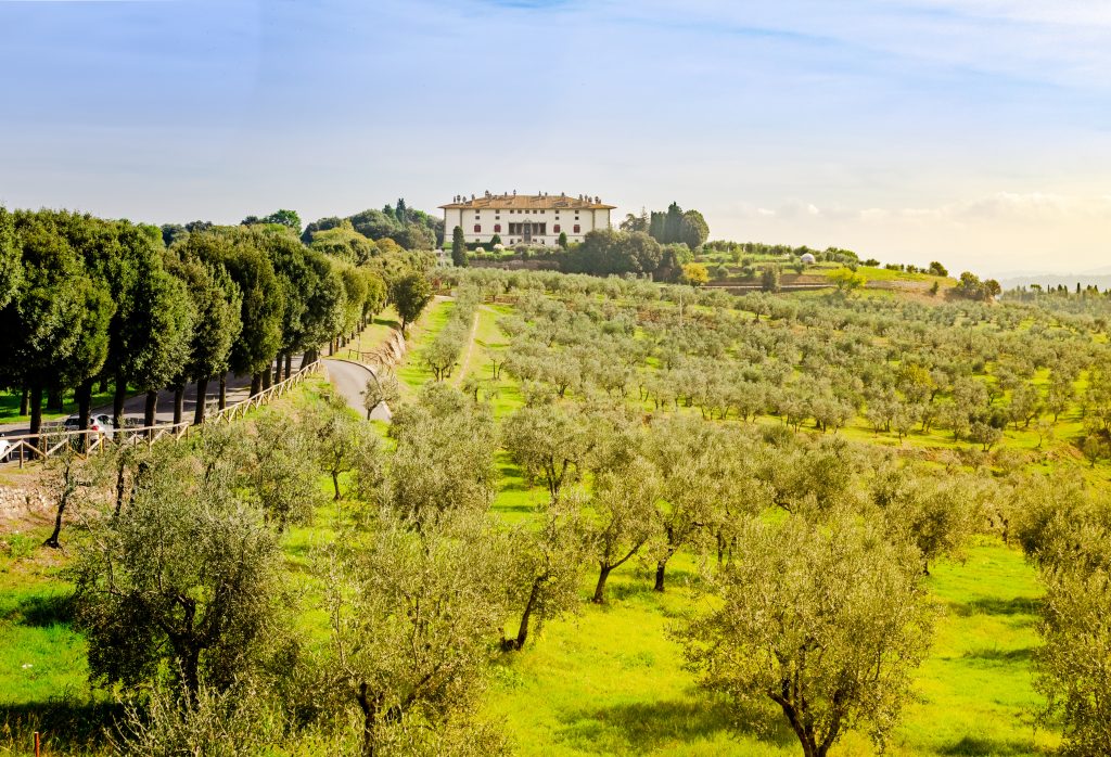 Beautiful view of Artimino villa in Tuscany, Italy