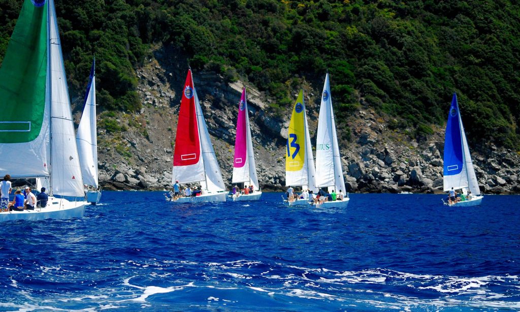 Team Event sailing regatta along the Ligurian Coast