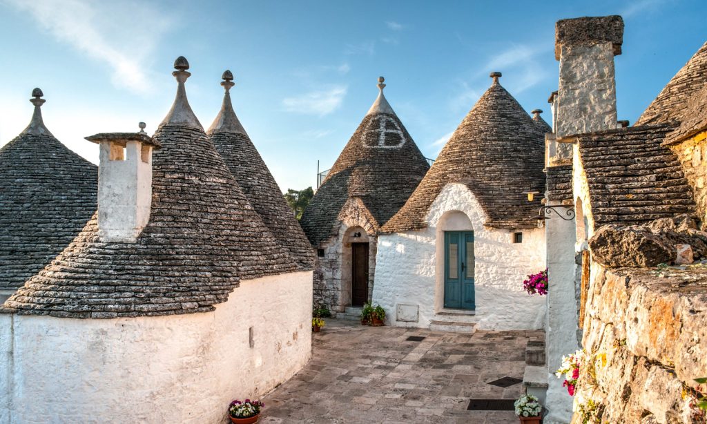 View of Trulli houses in Alberobello old town, Italy