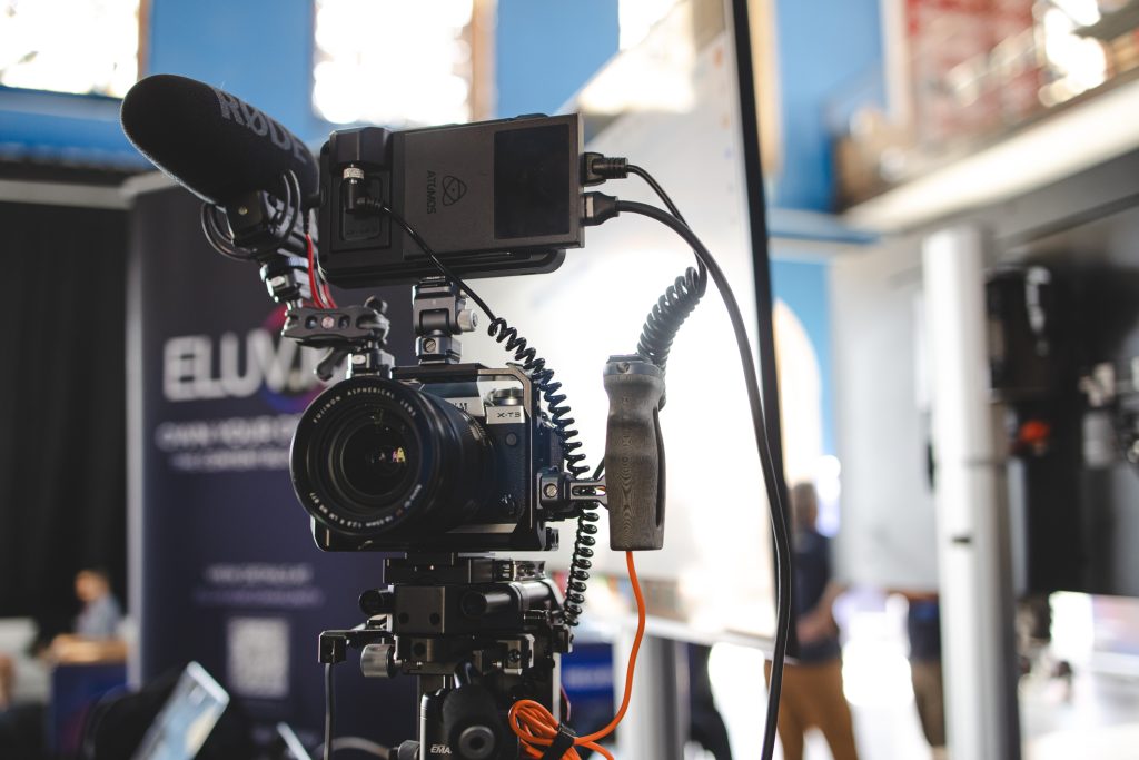 Camera set-up at conference.