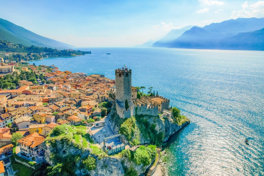View of the Scaliger castle in Malcesine, Lake Garda.