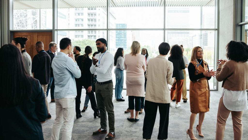 Team Event, Gruppe von Menschen in Event Locaiton