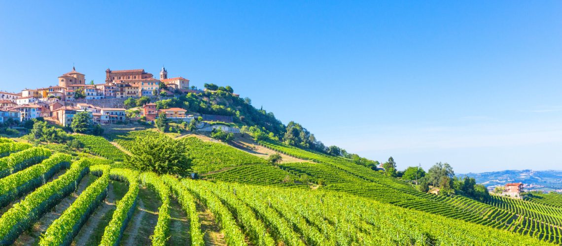 Famous wine region La Morra in Italy
