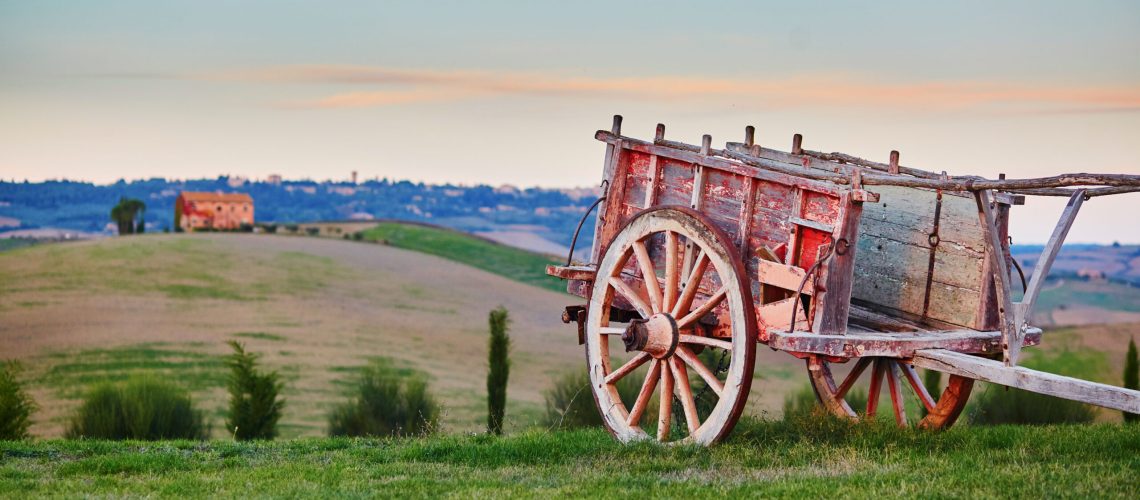 Landscape of San Quirico d'Orcia in Tuscany