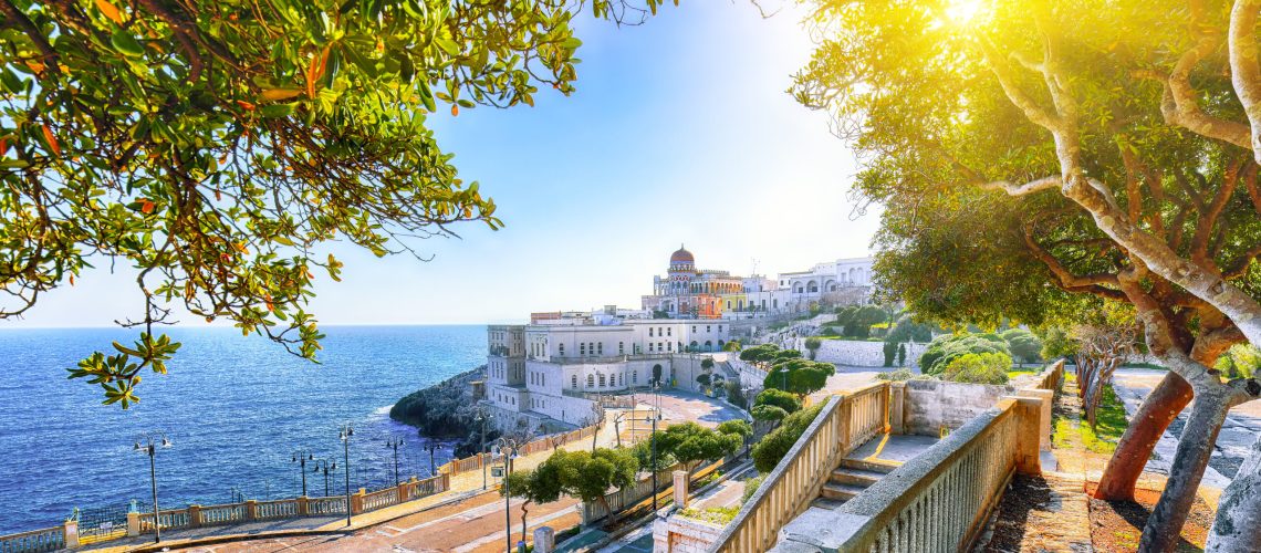 Beautiful coastal town in  Santa Cesarea Terme in Salento region of Italy. Villa Sticchi in Salento Apulia region Lecce south Italy