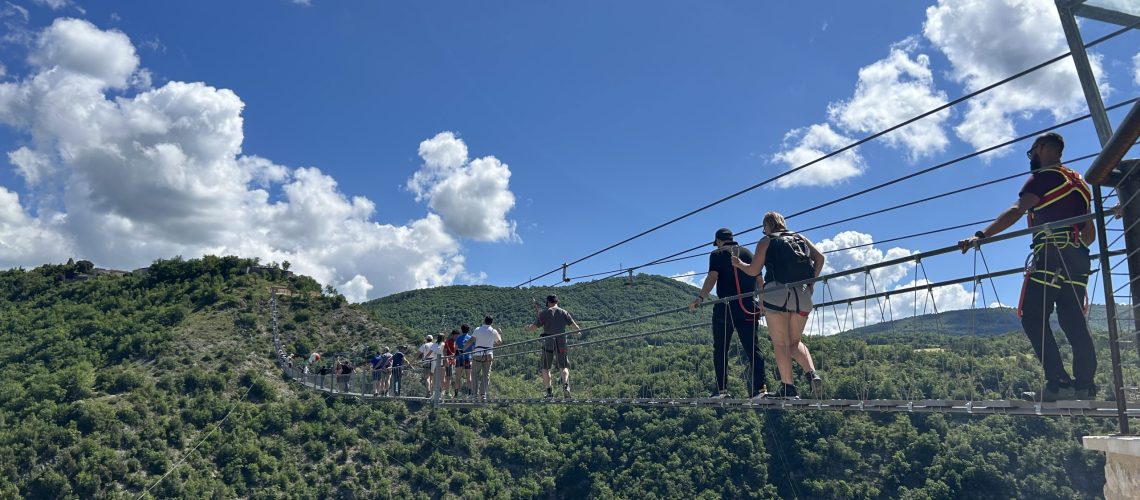 Team activity hanging bridge