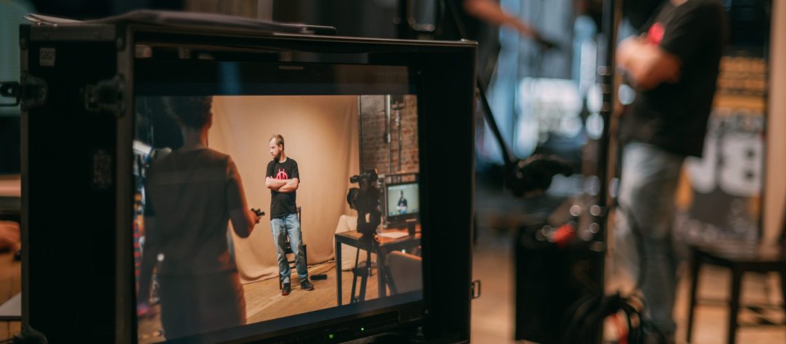 Filmset, Studio mit Kamera.